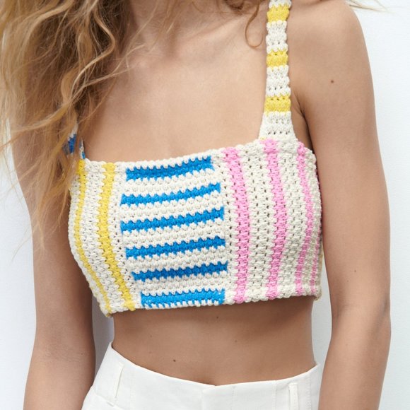 Zara Tops - NWT Zara Striped Bra Tank Sweater Top